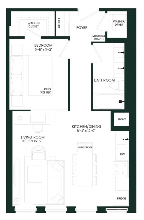 a floor plan of a house with a large bedroom and a living room